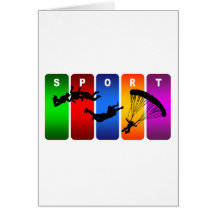 Multicolor Skydiving Emblem Greeting Cards