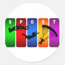 Multicolor Skydiving Emblem Sticker