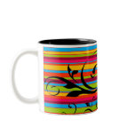 Multicolor Stripe Flourish mugs