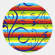 Multicolor Stripe Flourish Sticker
