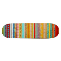 Multicolor Stripe Skate Board  Skateboard