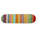Multicolor Stripe Skate Board Skateboard by Rupydetequila Multicolor Stripe Skate Board Skateboard