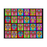 Multicolor Sugar Skull Squares postcards