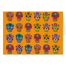 Multicolor Sugar Skulls Cards