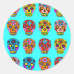 Multicolor Sugar Skulls Round Sticker