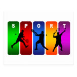 Multicolor Tennis Emblem (Male) Post Cards