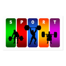 Multicolor Weight Lifting Emblem Business Card Templates
