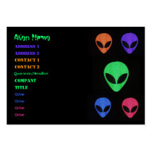 Multicolored ALIEN FACE Business cards