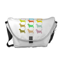 Multicolored basset bag messenger bag