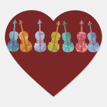 Multicolored Cellos Sticker