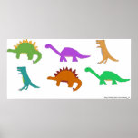 Multicolored Dinosaurs poster posters