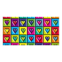 Multicolored Hearts Customised Photo Card