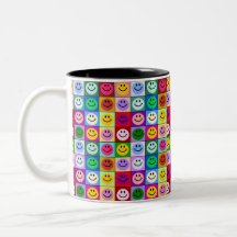 Multicolored Smiley Squares Coffee Mug