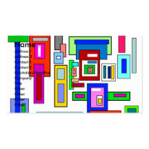 Multicolored squares and rectangles business card template