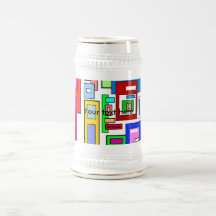 Multicolored squares and rectangles mug