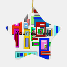 Multicolored squares and rectangles christmas ornaments