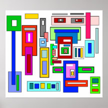 Multicolored squares and rectangles poster