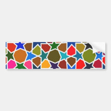 Multicolored Star Pattern - Silk Painting inspired Bumper Sticker