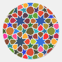 Multicolored Star Pattern - Silk Painting inspired Stickers