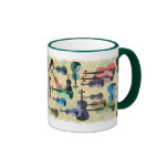 Multicolored Violin Wallpaper Mugs