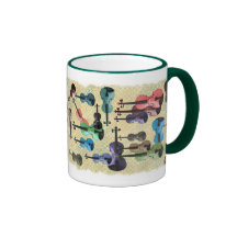 Multicolored Violin Wallpaper Mugs