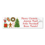 Multilingual Christmas Bumper Sticker bumper stickers