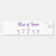 MultiMartini-MaidHonor-Purp Bumper Stickers