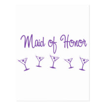 MultiMartini-MaidHonor-Purp Post Cards