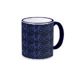 Multiple blue bikes coffee mugs