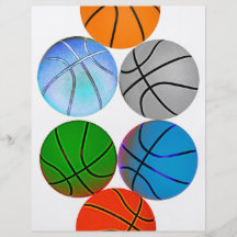 Multiple Coloured Basketballs Custom Flyer