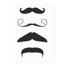 Multiple Moustache Postcard
