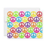Multiple Multicolor Peace Signs invitations