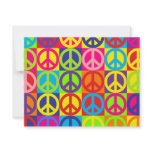 Multiple Multicolor Peace Signs invitations