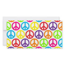 Multiple Multicolor Peace Signs Photo Card Template