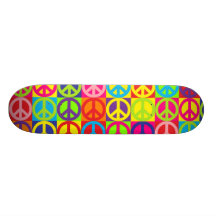 Multiple Multicolor Peace Skate Board Decks