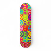 Multiple Multicolor Peace Skate Board Decks