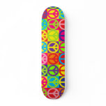 Multiple Multicolor Peace skateboards