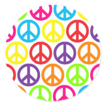 Multiple Multicolor Peace Round Stickers