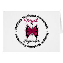 Multiple Myeloma Awareness Month Butterfly Circle Greeting Card