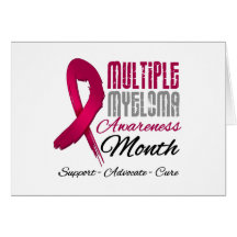 Multiple Myeloma Awareness Month Grunge Ribbon Cards
