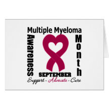 Multiple Myeloma AWARENESS Month Heart Ribbon Cards