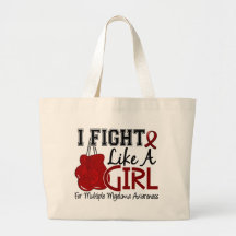 Multiple Myeloma I Fight Like A Girl 15.5 Canvas Bags