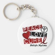 Multiple Myeloma PEACE LOVE CURE 1 Keychains