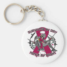 Multiple Myeloma Survivor By Day Ninja By Night Keychains