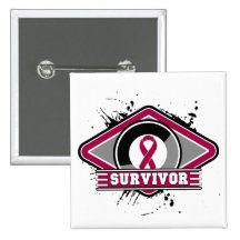 Multiple Myeloma Survivor Grunge Logo Button