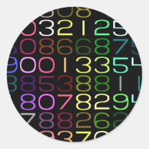 (multiple products selected) colourful numbers stickers