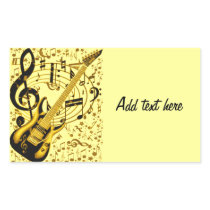 (multiple products selected) Golden Guitar_ Rectangular Sticker