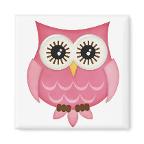 (multiple products selected)Pink Owls Refrigerator Magnet