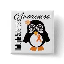 Multiple Sclerosis Awareness Penguin Button
