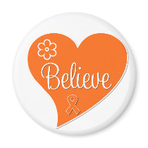 Multiple Sclerosis Believe Heart Refrigerator Magnets